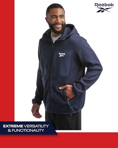 Reebok Men's Sweater Jacket - Fleece Lined Weather Resistant Insulated Outerwear - Cozy Sweater Jackets for Men (Sizes:M-XXL)3