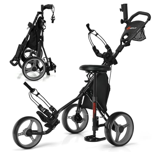 Goplus 3 Wheel Golf Push Cart