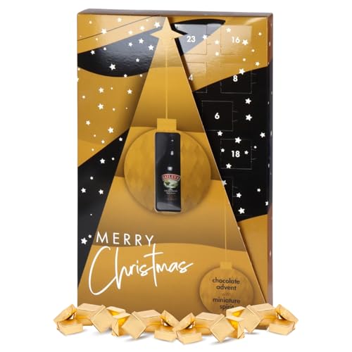 Baileys Advent Calendar 2025 – 50cl Baileys Irish Cream & 24 Chocolate Squares – Luxury Alcohol Advent Calendar Gift for Adults – Festive Xmas Countdown Treat Set for Women, Men & Christmas Parties