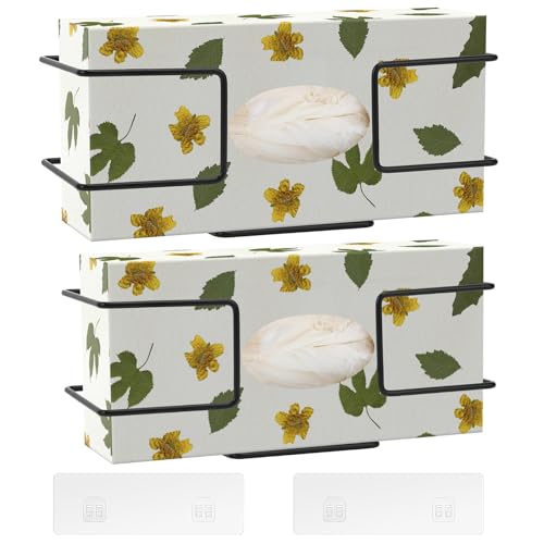 2 Pack Glove Box Holder Wall Mount Disposable Glove Dispenser, Metal Glove Rack for Rubber Latex Gloves Organizer Facial Tissue (Black)