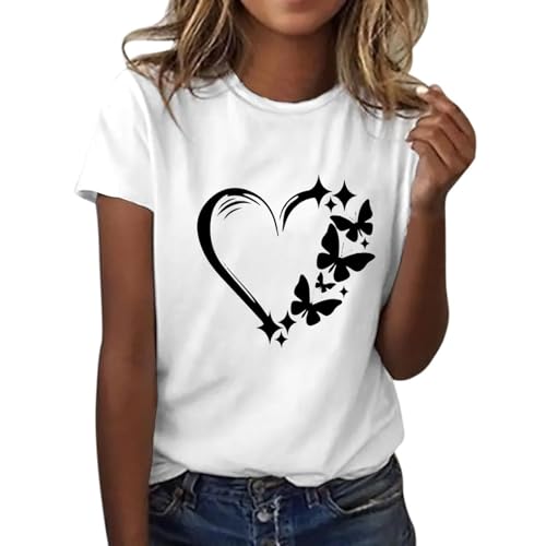 Ofertas Flash de última Hora Camisetas con Escote Mujer Blusas XS Verano 2025 Camisa Manga Corta Camiseta Espalda Ropa De Barca Camisas Blanca Premama Un Hombro Descubierto Tshirt Algodon Jersey