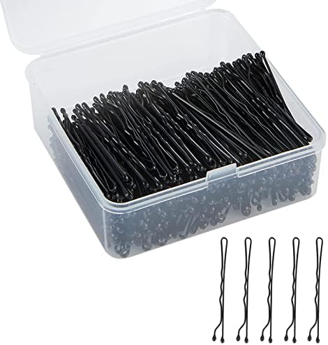 Black Bobby Pins 400PCS Hair Bobby Pins for Women, Bun Pins for Thick Hair Thin hair and All Hair Types, Hair Pins with Case, 1.97 inch