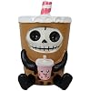 Ebros Gift 3 Tall Furrybones Bobby The Bubble Tea Drink with Boba Pearls Collectible Figurine Skeleton Monster Full Costume Furry Bones Skeletons Sculpture