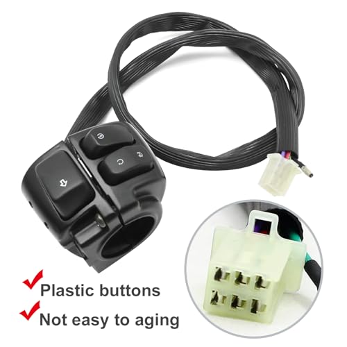 Image of 1 Pair Control Switches Handlebar Horn Turn Signals Light On /Off Switch with Wire Harness Replacement for Harley 1996-2012