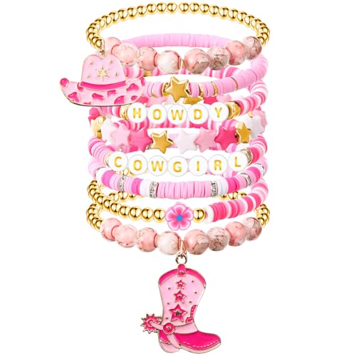 8 Pcs Adjustable Pink Braided Matching Bracelet with Hat Merchandise Gift Accessories for Party Favors Dress Decor