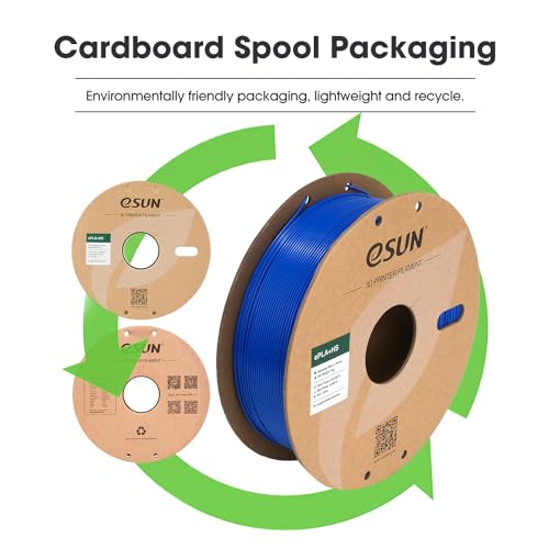 Image of eSUN High Speed PLA+ Filament 1.75mm, 3D Printer Filament Speedy PLA Plus for Fast Printing, Dimensional Accuracy + /- 0.03mm, 1KG Cardboard Spool (2.2 LBS) 3D Printing Filament for 3D Printers, Blue