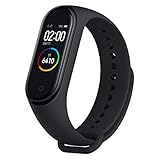 【日本語版】Xiaomi Mi band 4 スマートバンド フルカラーAMOLEDタッチディスプレイ 5ATM防水 心拍計 活動量計 健康管理 睡眠モニター 着信通知 音楽再生コントロール スマートウォッチ バッテリー長持ち(最大20日間使用可能)「iPhone&Android対応」 ブラック