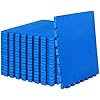ProsourceFit Weaved Pattern Extra Thick Exercise Puzzle Mat 1-inch, EVA Foam Interlocking Tiles for Protective, Cushioned Flooring for Home and Gym Equipment; Blue, 72 SQ FT, 18 Tiles