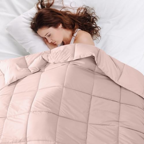 Image of Modern Threads Comforter Duvet Insert, Reversible Quilted Down Alternative Comforter with Corner Tabs, All Season Bedding, Twin, Blush