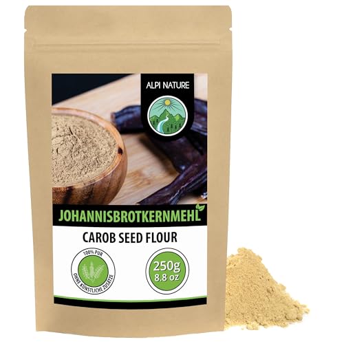 Alpi Nature Johannisbrotkernmehl 250g gemahlene Johannisbrotkerne als Stärke und Bindemittel geeignet Johannisbrotkernmehl für Eis