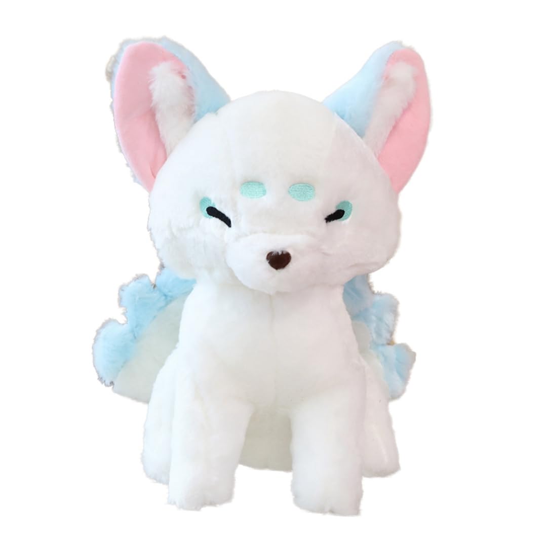 大きめ ぬいぐるみ 白/青 動物キャラクター Amazon.co.jp: 狐 縫い包み 白 狐仙人 白赤 大尻尾狐 ぬいぐるみ 動物