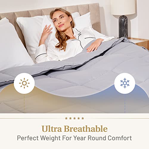 Image of The Ultimate All Season Comforter Deal Hotel Luxury Down Alternative Comforter Duvet Insert with Tabs Machine Washable (California King Grey)