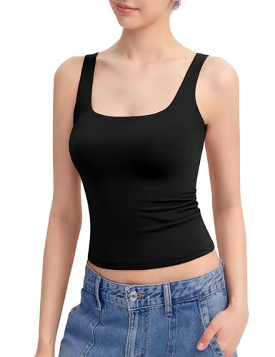 sizi Women Padded Camisole Workout Top| Tank Top with No Trace,Square Neck Seamless Vest,Elastic Removable Wide Shoulder Strap Camisole-picture-13