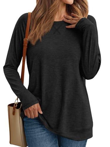 Image of AUTOMET Womens Long Sleeve Crewneck Shirts Fall Tops