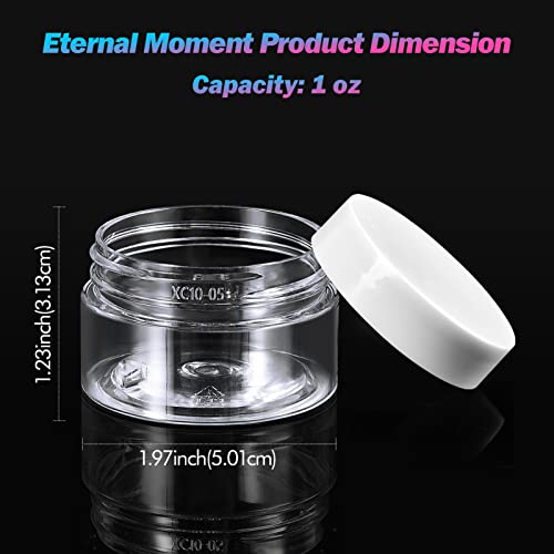 Image of Eternal Moment 36 Pack 1 OZ Plastic Jars Clear Cosmetic Container with Lids