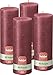 Produktbild Bolsius Rustik Stumpenkerzen - Shimmer Rot - Set 4 Stück - Dekorative kerzen - Brenndauer 60 Stunden - Unparfümierte - Enthält Natürliches Pflanzenwachs - Ohne Palmöl - 19 x 7 cm