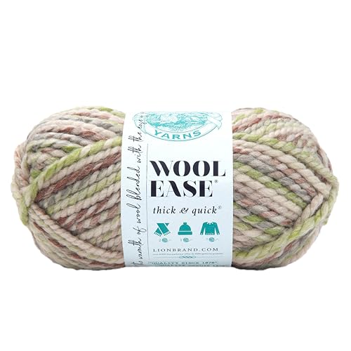 Image of Lion Brand Yarn Wool-Ease Thick & Quick Yarn, Soft and Bulky Yarn for Knitting, Crocheting, and Crafting, 1 Skein, Fern | Super Bulky Wool Acrylic Blend Fiber for Soft Hats, Sweaters, Chunky Blankets, Yarn for Crochet, Knitting, Crafts, Weaving
