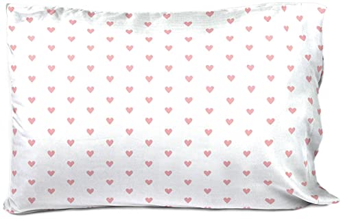 Saturday Park Pink Hearts 1 Pack Reversible Pillowcase cover