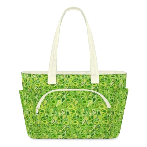 Sac fourre-tout ethnique vert en toile matelassée