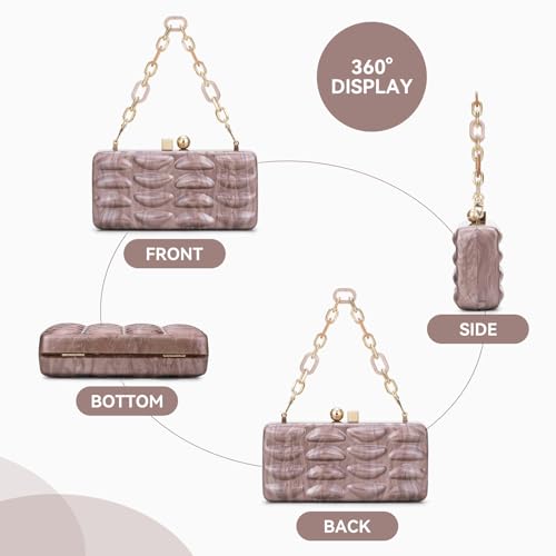 Gets Acrylic Clutch Purses for Women Marble Evening Clutch Bag Shell Pattern Purse Handbag for Wedding Cocktail Party Prom - Image 5