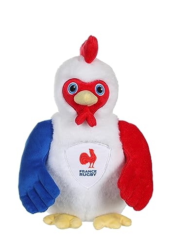 Toys - Peluche Gallo Sonore - Federazione francese di Rugby FFR - ufficiale sotto licenza - 24 cm seduto - Blu Bianco Rosso