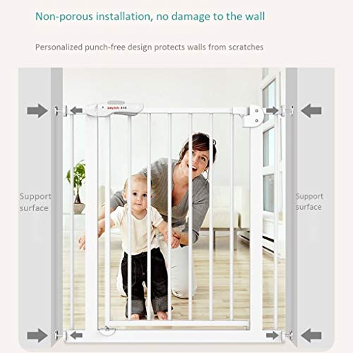 Gate de sécurité bébé escalier blanche barrière métal 215-224 cm