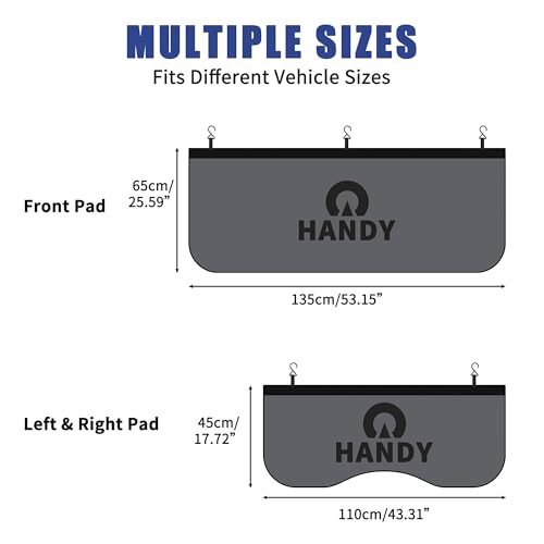 HANDY Magnetic Fender Covers, 3-Pack with Storage Bag - Thick Padding, 10 Strong Magnets & Hooks for Secure Fit - Universal for Classic Cars, Sedans, Trucks and SUVs Gray by HANDY - Image 3