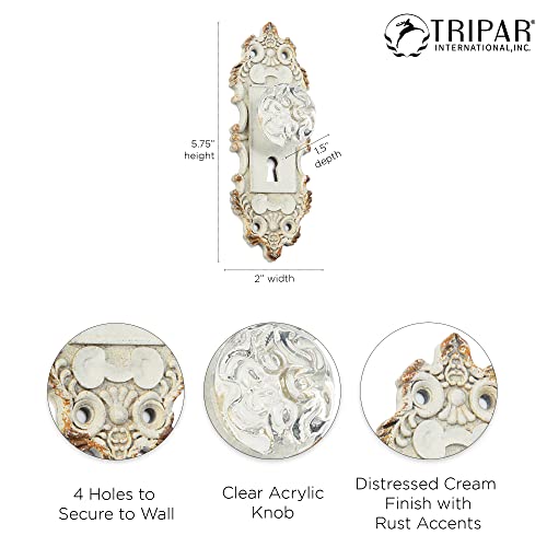 Tripar Pewter White Decorative Door Knob Style Hanger, Wall Mounted Vintage Coat Hooks, Shabby Chic Decal For Hanging Jackets, Towels, And Belts… #TOP2