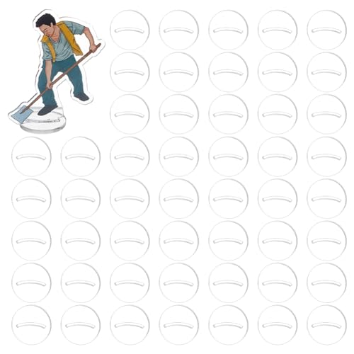 FINGERINSPIRE 50 bases de papel en miniatura de 25 mm ranuradas para figuras de papel, soporte plano y redondo, soporte para tarjetas de juego de acrílico transparente, bases de tarjetas de juego,