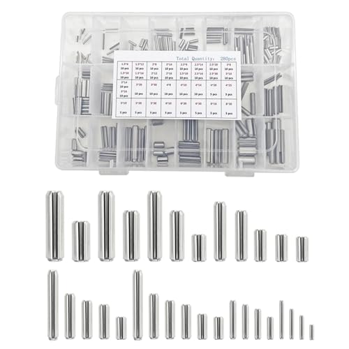 Assortiment de 280 goupilles de serrage en acier inoxydable - M1.5 M2 M2.5 M3 M4 M5 M6 M8