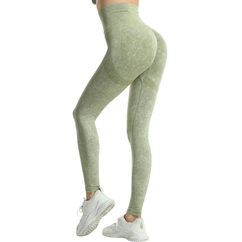 Women's Seamless Workout Leggings | Waist Yoga Pants | Scrunch Butt Lifting Gym Tights Army Green-image-15