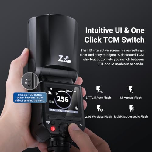 Image of NEEWER Z2PRO-S 2.4G TTL Round Head Flash Speedlite Compatible with Sony, Wireless Compatible with Godox, 76Ws 1 /8000s HSS, Upgraded UI, TTL /M TCM Switch, 7.2V /3000mAh Battery, 600 Full Power Flash