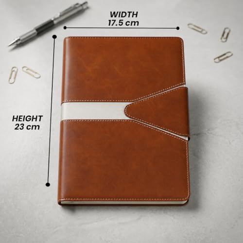 Image of Giftana Office Planner Notebook Diary, Jute Diary with Magnetic Lock, Organizer Diary for Office Personal Daily Planner Notebook Diaries, New Year Corporate Gifts for Employee (Tan)