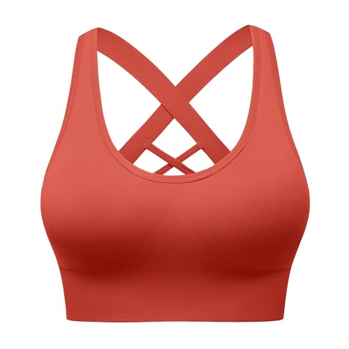 Image of Sports Bras for Women High Support, Multipack Padded Supportive Criss Cross Back Wireless Running Yoga Workout Bra