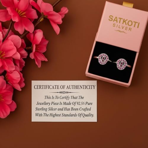 Image of SATKOTI 925 Silver Toe Rings for Women | Adjustable Pure Metal Bichiya with AAA Quality CZ Stone| BIS Hallmarked Jewelry with Authenticity Certificate | Pair of 2 Metti