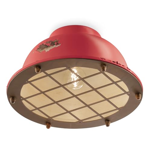 Plafonnier C1760 rouge Ferroluce pour éclairer une cuisine rétro chic