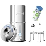 Purewell PFAS-Free 6-Stage Gravity Water Filter System with PC Water Level Window, Certified to Reduce Lead, Total PFAS (Forever Chemicals), Mercury, and Chlorine, SF-2.25G