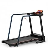 Laufband Clover S200 mit Langen Sicherheits-Handläufen, Einstellbarer Geschwindigkeit und leicht lesbarem LCD-Display. Speziell für Senioren und die Rehabilitation. rutschfeste Oberfläche.