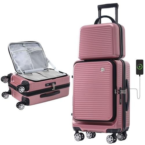 Merax 20 Inch Carry On Luggage With Wheels Top Opening Hard Shell Suitcase Tsa Luggage Suitcases For Travel Woman Men cover