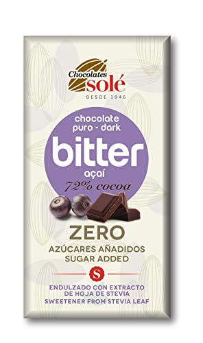 Chocolate negro 72% con açaí y stevia 100 g