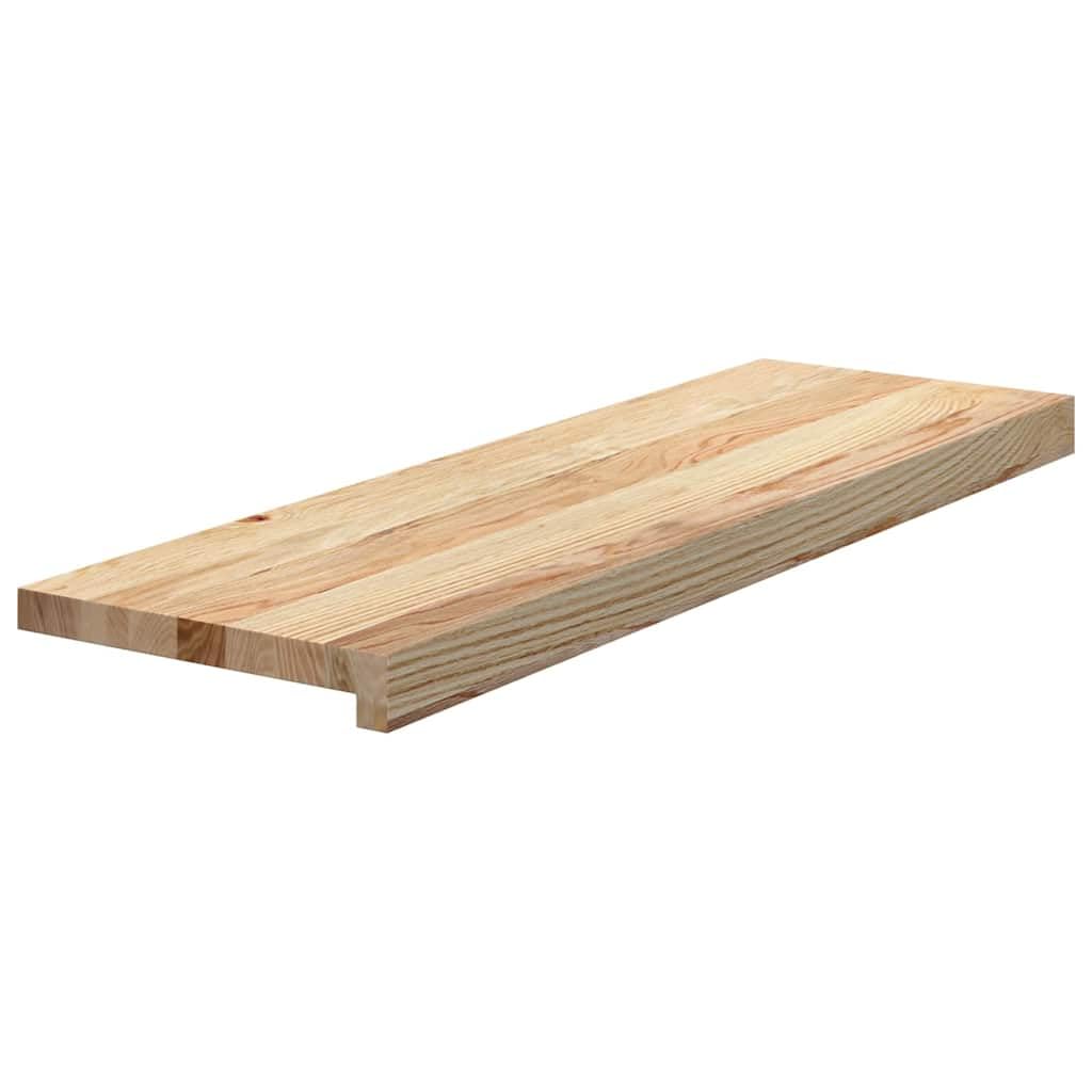 Vidaxl Natural Stair Treads 4 Pcs Untreated 80X25x2 Cm Solid Wood Oak, Step Tread, Stair Tread For Wood Stairs, Wood Stair Tread, Stair Step, Oak Stair Tread