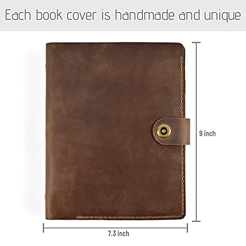 Wowlomo Leather Notebook Refillable - 9" X 7.5" Inch A5 Leather Writing Journal With Lined,Handmade Vintage 6 Ring Binder Travel Journal Diary Organizer With Pocket And For Men|Women|Work|Gift-Coffee #TOP2