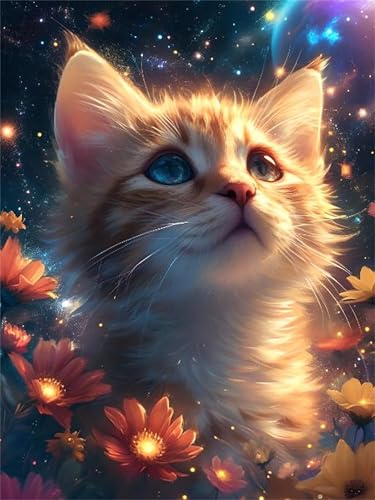Peinture par numero adulte debutant fleur chat kit loisir creatif peinture numerique