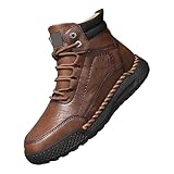 High Top Wanderschuhe,Herren Freizeit Trekkingschuhe,Winddicht Abriebfest Taktische Boot,Outdoor rutschfeste Bergschuhe,leicht bequeme Sneakers,robuste Sportschuhe,Dicker Sohle Walkingschuhe, café, 46
