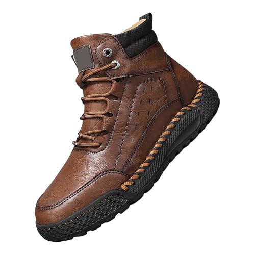 High Top Wanderschuhe,Herren Freizeit Trekkingschuhe,Winddicht Abriebfest Taktische Boot,Outdoor rutschfeste Bergschuhe,leicht bequeme Sneakers,robuste Sportschuhe,Dicker Sohle Walkingschuhe, café, 46