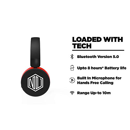Image of Nu Republic Dubstep Wireless Headphones with Mic (Red and Black)