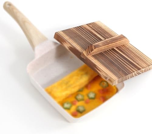 Wood Crafted Tamagoyaki Pan Lid, Kitchen Essential Pancakes Pot Lid Cover, Safe Sustainable and Eco-Friendly Kitchen Wood Cooking Tool (Only Lid),18x26cm