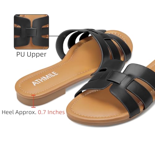 Image of ATHMILE Sandals for Women 2026 Vacation Womens Sandals Dressy Summer Flats Sandals Women Slides for Party Wedding Beach