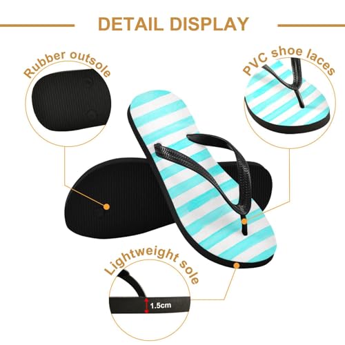 SPRIPORT Stripe Slim Flip Flops for Women Men Comfortable Casual Thong Cushion Sandals with Non-Slip Rubber Sole Outdoor Sandals for Walking Beach Summer2