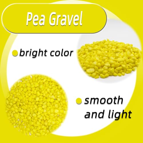 Image of Yellow Pebbles for Crafts, 0.9 Pound Natural Polished Aquarium Gravel, Decorative Pebbles for Indoor Plants, Turtle Tank, Vase, Succulents Cactus, Garden Landscaping (Pack of 3)